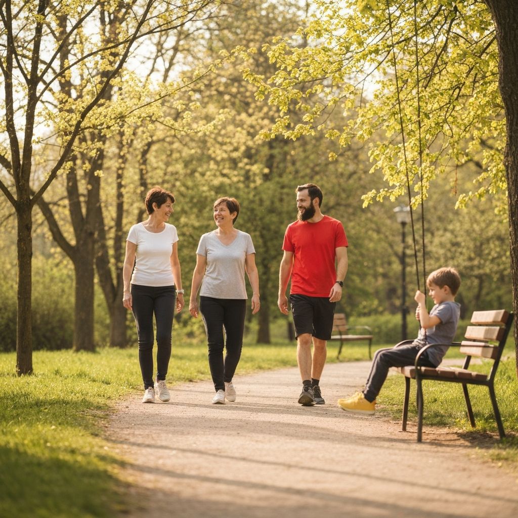 People engaged in outdoor walking